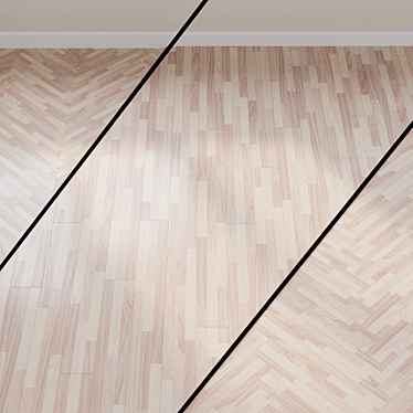 Oak Laminate Flooring in Beige Hues 3D model image 1 