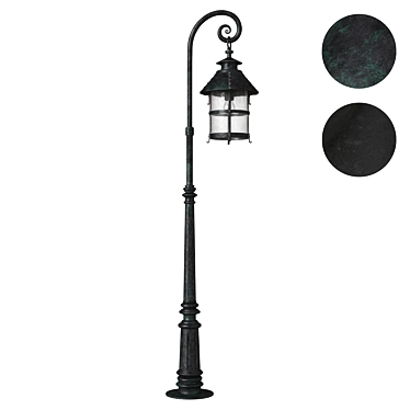 Elegant Iron Street Lamp 3D model image 1 