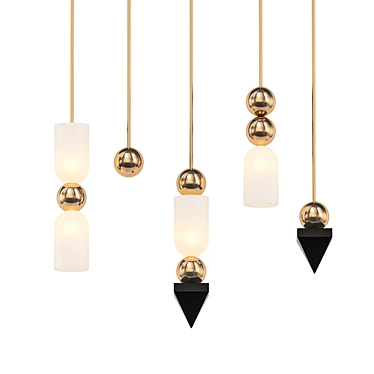 Ethereal Glow: Laur Chandelier 3D model image 1 