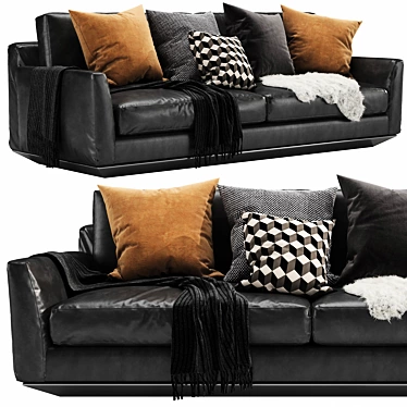Elegant Ellington Leather Sofa 3D model image 1 