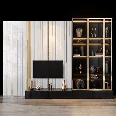 Modern TV Set with Studio-Inspired Design 3D model image 1 