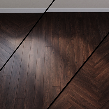 Synchron Black Oak Laminate: Stunning French Chevron Pattern 3D model image 1 