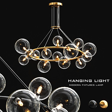 Modern Hanging Bubble Branch Chandelier 3D model image 1 