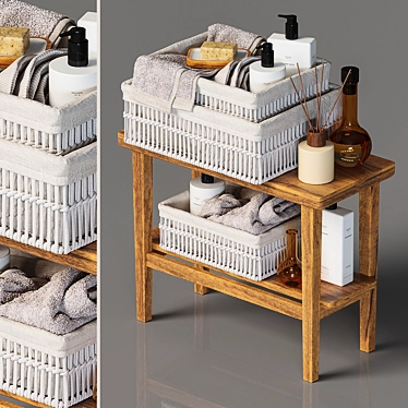 ZARA HOME Decorative Basket Set: Chic and Functional 3D model image 1 