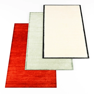 Variety of 4 Texture Rugs 3D model image 1 