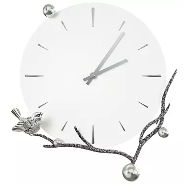 Terra Branch Steel and Marble Wall Clock 3D model image 1 