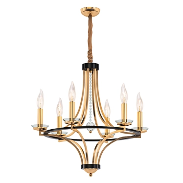 Elegant Glendale Black Crystal Chandelier 3D model image 1 