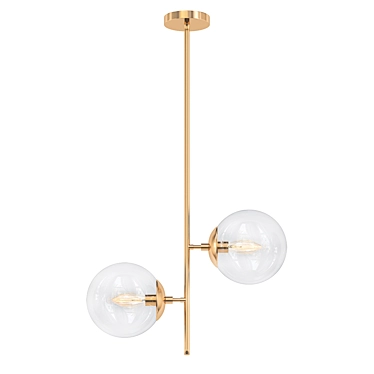 Vintage Brass Pendant Light 3D model image 1 
