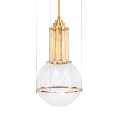 Modern Gold Pendant Light with Decorative Glass Ball 3D model image 1 