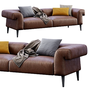 Luxury Leather Sofa Soho by Gianfranco Ferre 3D model image 1 