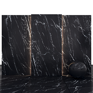  Black Moonlight Marble Slabs & Tiles 3D model image 1 