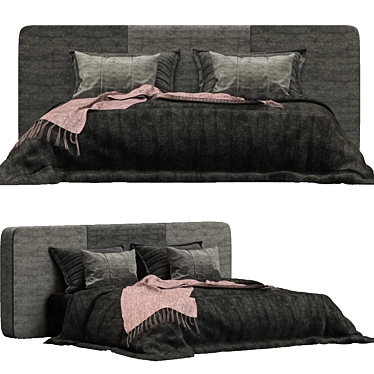Elegant Fabric Unfold Bed 3D model image 1 