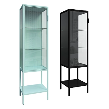 Elegance in Turquoise: Rudsta Showcase Cabinet 3D model image 1 