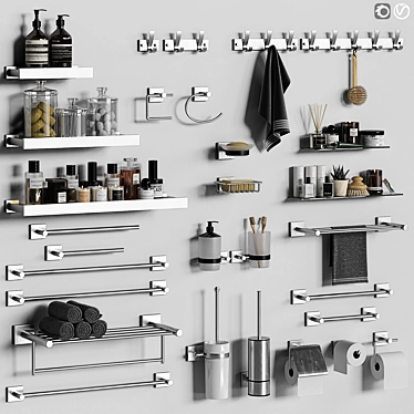 Modern Bathroom Essentials Set 3D model image 1 