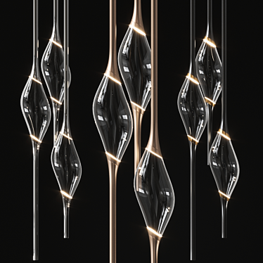 IL PEZZO 12 Crystal Pendant: Exquisite Design & Elegant Illumination 3D model image 1 