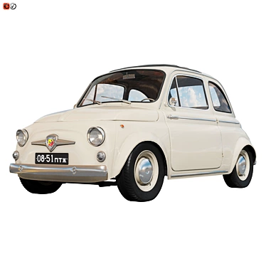 Vintage-inspired Abarth 500: Beige Beauty! 3D model image 1 