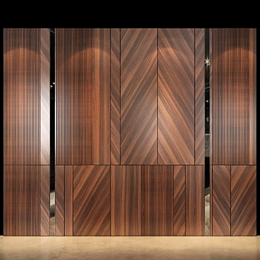 Modern Wood Wall Panel 3D model image 1 