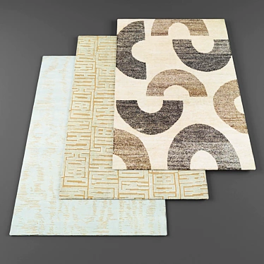 High-Resolution Rugs: 5-Piece Set 3D model image 1 