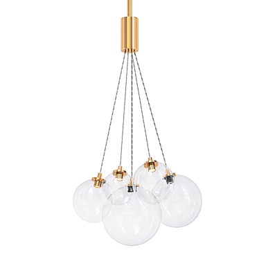 JODIS LED Pendant Lights with Transparent Globe Shades 3D model image 1 