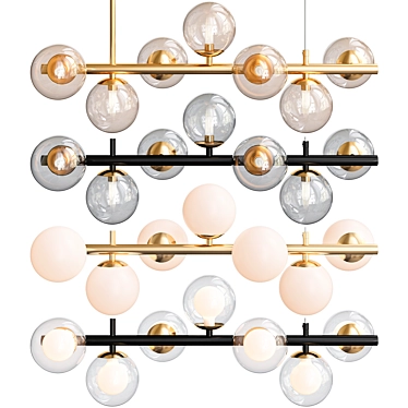 Modern Cluster of 7 Lamps 3D model image 1 