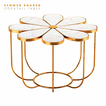 Elegance Blooms: Flower-Shaped Coffee Table 3D model image 1 