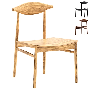 Scandi Mango Wood Dining Chairs 3D model image 1 