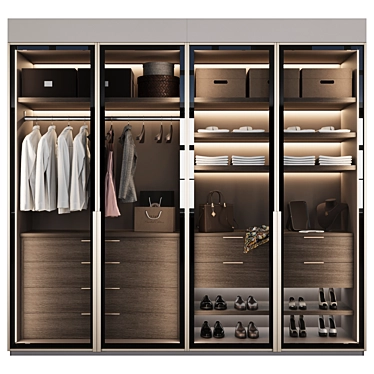 Multipurpose Wardrobe with Customizable Interior 3D model image 1 