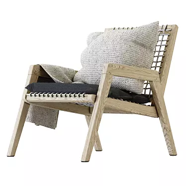 Rustic Teaka Lounge Chair 3D model image 1 