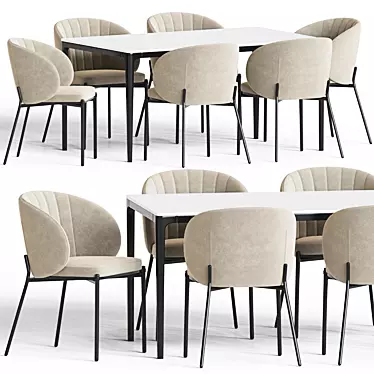 Modern Dining Set 98: Stylish and Functional 3D model image 1 