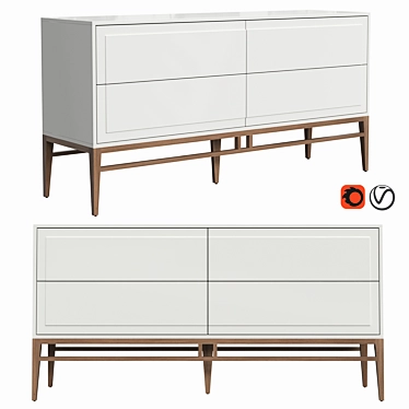 Modern Gray Walnut Sideboard by Angel Cerda 3D model image 1 