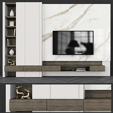 Modern Wall-Mounted TV Set 3D model image 1 