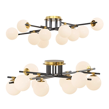 Elegant Mat Glass Chandelier 3D model image 1 