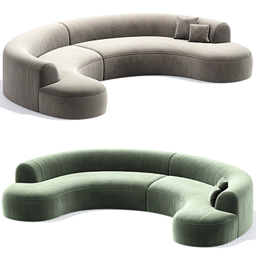 Curvy Comfort Sectional Sofa 3D model image 1 