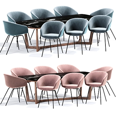 Sleek Hay Dining Chair Table 3D model image 1 