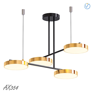 Modern LED Ceiling Chandelier with Adjustable Hanging Shades 3D model image 1 