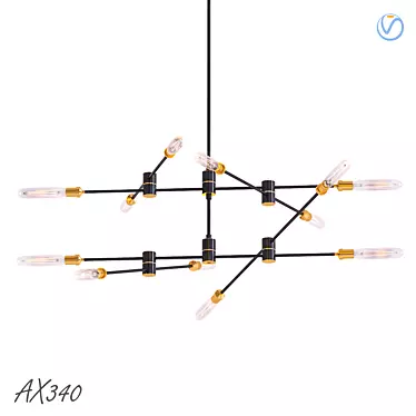 Industrial Style Metal Chandelier 3D model image 1 