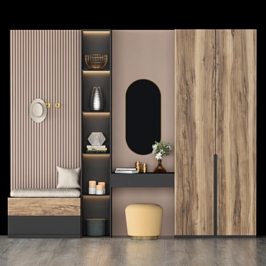 Stylish Spacious Hallway Organizer 3D model image 1 