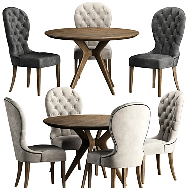 Title: Aria Chair & Clark Table Set 3D model image 1 