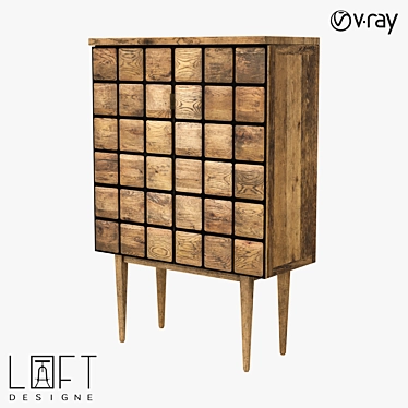 Modern Oak Chest of Drawers | LoftDesigne 7235 Model 3D model image 1 