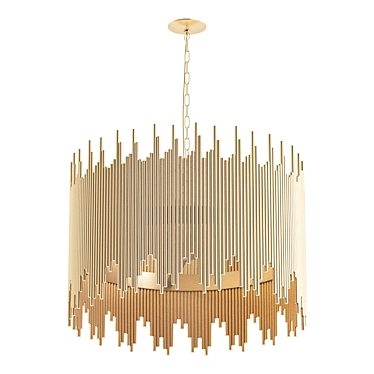 Radiant Elegance: Gathered Glow Chandelier 3D model image 1 