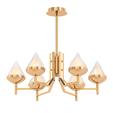 Amina Ceiling Lamp with Figurative Matte Glass Shades 3D model image 1 