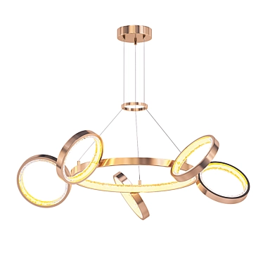 Modern LED Ring Chandelier 3D model image 1 