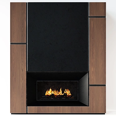 Title: Modern Metal-Insert Fireplace 3D model image 1 