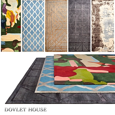 Luxury Carpets by DOVLET HOUSE: 5-Piece Collection (Part 619) 3D model image 1 