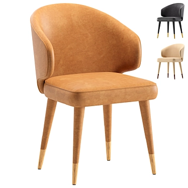 Dutchbone Lunar Leather Chair: Modern Elegance for Your Space 3D model image 1 