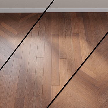 Quick-Step Compact Dark Gray Oak Parquet Board 3D model image 1 