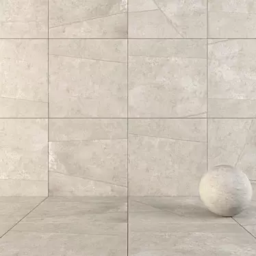 Hyper Silver Patch: Elegant Wall and Floor Tiles 3D model image 1 