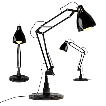 Adjustable Black Work Lamp - IKEA Tertial 3D model image 1 