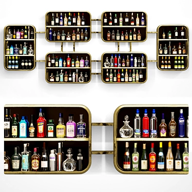 Pub Liquor Shelf: Bar, Restaurant, Wine, Vodka, Whiskey 3D model image 1 