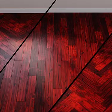 Aged African Acacia Wood Parquet 3D model image 1 